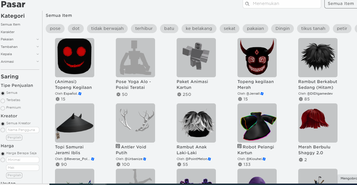 Marketplace – Dukungan Roblox